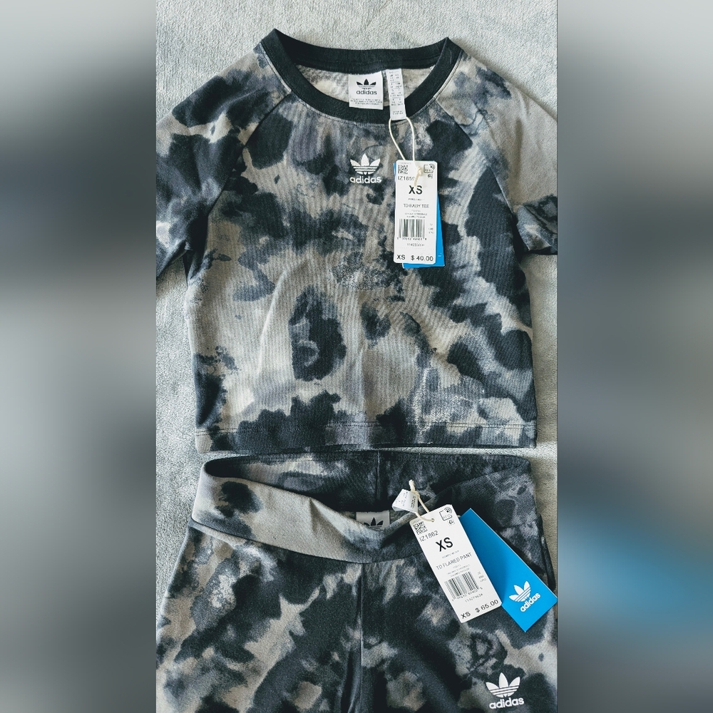 Adidas Black and Gray Tie-Dye Set